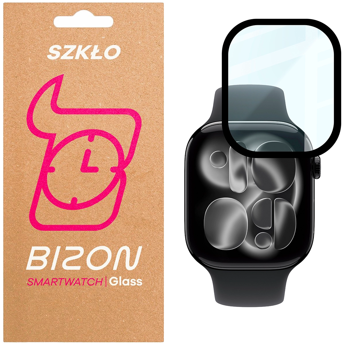 Szkło hybrydowe na smartwatch Bizon Glass Watch Edge dla Apple Watch 11 / 10 42 mm